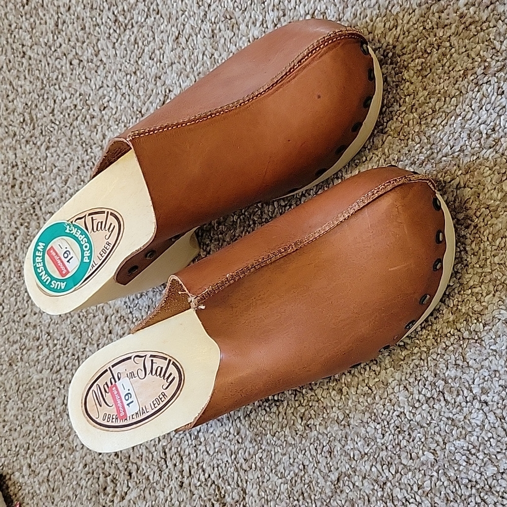 Vintage Leather Clogs Itaky 39